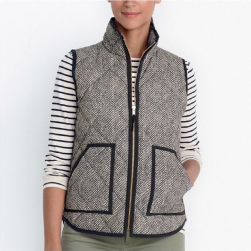 J.Crew herringbone puffer vest